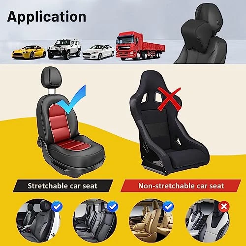 Anzhixiu Car Neck Pillow For Driving- Memory Foam Car Pillow For Driving Seat For Cervical Support And Neck Pain Relief - T-Shaped Straps For Height Adjustment,Black 4 Anzhixiu Car Neck Pillow For Driving- Memory Foam Car Pillow For Driving Seat For Cervical Support And Neck Pain Relief - T-Shaped Straps For Height Adjustment,Black - Image 4
