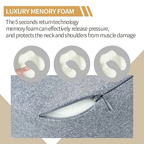 Notieaty Travel Pillow 100% Pure Memory Foam Neck Pillow,Traveling Can Be Used For Sleeping Plane Car Travel Home, Airplane Travel Kit With 3D Contoured Eye Masks, Earplugs, And Luxury Bag… 5 Notieaty Travel Pillow 100% Pure Memory Foam Neck Pillow,Traveling Can Be Used For Sleeping Plane Car Travel Home, Airplane Travel Kit With 3D Contoured Eye Masks, Earplugs, And Luxury Bag… - Image 5