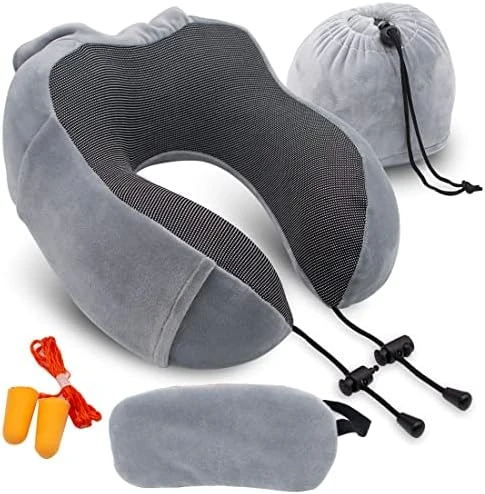 Wo Yuan Travel Pillow-100% Pure Memory Foam Neck Pillow (Blue) 3 Wo Yuan Travel Pillow-100% Pure Memory Foam Neck Pillow (Blue) - Image 3