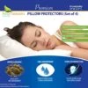Dard Pillow Protectors (Set Of 4) – Hypoallergenic Pillow Cover Waterproof Dust Allergen Proof Zippered Encasement