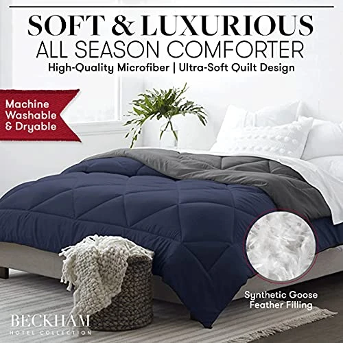 Hotel Collection Goose Down Alternative Reversible Comforter - All Season - Premium Quality Luxury Comforter - King/Cal King - Sky Blue/Ivory 2 Hotel Collection Goose Down Alternative Reversible Comforter - All Season - Premium Quality Luxury Comforter - King/Cal King - Sky Blue/Ivory - Image 2