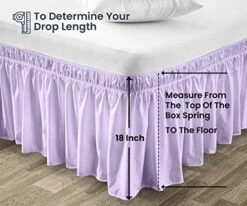 18 Inch Drop Length Family King Size Lilac Solid Bed Skirt Wrap Around Pattern Easy Fit Easy Care Fade & Wrinkle Resistant-Cotton Microfiber Made -Amazon Shop 51N1Vi0RgDL