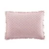Ravi Stone Washed Solid Diamond Stitched Quilted Sham Set, King, Blush