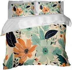 GRANKER 3 Piece Bed Set Small Broken Flower Pattern For All Season, Men/Women Bedroom Hotel Dormitory Guest Room53x79in/135cmX200cm -Amazon Shop 51OPWGed8SL. AC