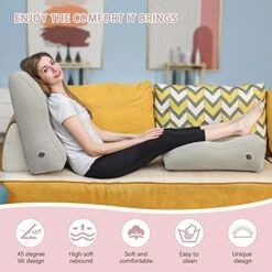 LOKFEHRE Leg Elevation Pillow,Inflatable Wedge Pillows,Comfort Leg Pillows For Sleeping,Wedge Pillow For Legs And Reduce Swelling,Suitable For Improving Sleep Quality,Pregnant,Injury,Recovery -Amazon Shop 51OcoTPMLoL