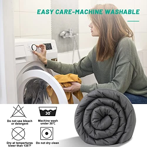 Cooling Bamboo Comforter, Soft Lightweight Bamboo King Size Summer Comforter Down Alternative Duvet Insert ,8 Corner Tabs, Breathable Comforter For Hot Sleepers(Grey-Summer,102x90) 6 Cooling Bamboo Comforter, Soft Lightweight Bamboo King Size Summer Comforter Down Alternative Duvet Insert ,8 Corner Tabs, Breathable Comforter For Hot Sleepers(Grey-Summer,102x90) - Image 6