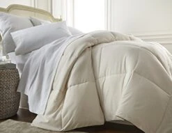 EH Cream Home Collection Premium Luxury Down Fiber Comforter, Full/Queen, Ivory (IEH-COMFORTER-QUEEN-CREAM)