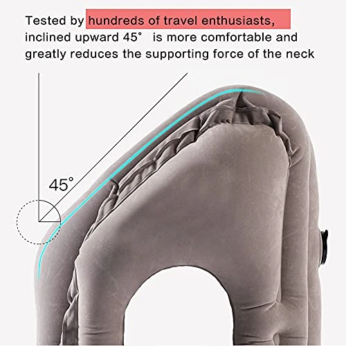 STTARLUK Inflatable Travel Pillow, Inflatable Airplane Pillow Comfortably Supports The Head, Neck And Chin, Inflatable Neck Pillow For Travel Pillow With Free Eye Mask/Earplugs (Grey) 2 STTARLUK Inflatable Travel Pillow, Inflatable Airplane Pillow Comfortably Supports The Head, Neck And Chin, Inflatable Neck Pillow For Travel Pillow With Free Eye Mask/Earplugs (Grey) - Image 2