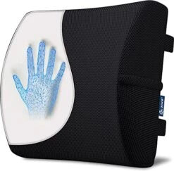 Lumbar Support Pillow For Office Chair Memory Foam Chair Back Cushion For Car, Gaming Chair, Recliner Improve Posture Large Ergonomic Back Pillow For Lower Back Pain Relief Double Adjustable Straps