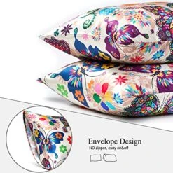 Satin Pillowcase For Hair And Skin,Pillowcases Standard Set Of 2,Silky Boho Pillow Covers 2 Pack Soft&Cozy Silk Satin Pillow Cases For Women 2 Pack With Envelope Closure(20x26,Butterfly) -Amazon Shop 51QDRZXw9ML