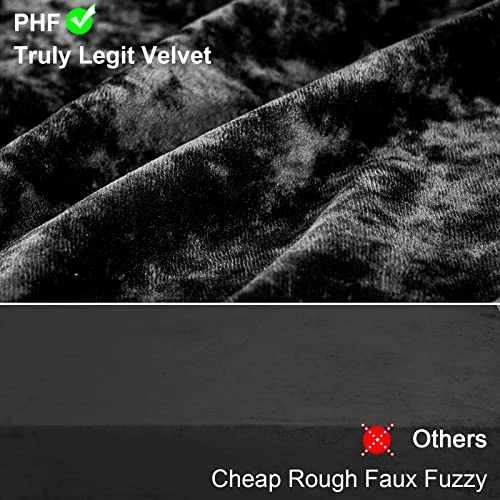 PHF True Velvet Pillowcases King Size, 2 Pack Soft Color Gradient Pillow Shams Covers With Envelope Closure, Luxury Cozy Decorative Pillow Cases, 20" X 36", No Filling, Black 5 PHF True Velvet Pillowcases King Size, 2 Pack Soft Color Gradient Pillow Shams Covers With Envelope Closure, Luxury Cozy Decorative Pillow Cases, 20" X 36", No Filling, Black - Image 5