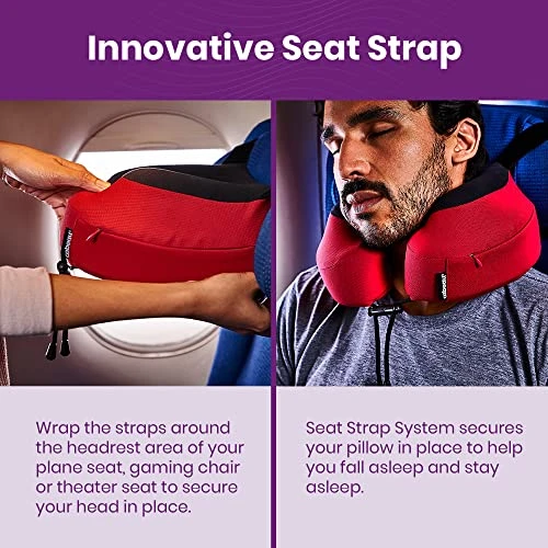 Cabeau Evolution S3 Travel Neck Pillow Memory Foam Neck Support, Adjustable Clasp, And Seat Strap Attachment - Comfort On-The-Go With Carrying Case For Airplane, Train, And Car (Jet Black) 3 Cabeau Evolution S3 Travel Neck Pillow Memory Foam Neck Support, Adjustable Clasp, And Seat Strap Attachment - Comfort On-The-Go With Carrying Case For Airplane, Train, And Car (Jet Black) - Image 3