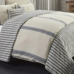 Market Place Blue Grain Sack Stripe Queen Duvet Cover -Amazon Shop 51QbNVdSzRL