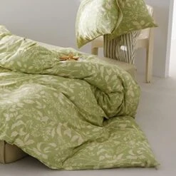 Home Duvet Cover Set Zipper Closure Vintage Print Quilt Cover Set White King Green Tropical Leaves Pattern Reversible Cotton Luxury Bedding Collection -Amazon Shop 51Qh cs9tgL. AC