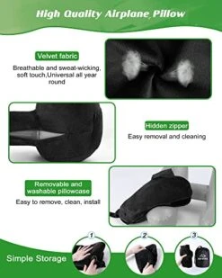 JefDiee Travel Pillow For Neck, Neck Pillows For Travel, Chin, Head Support, Airplane Pillow With Soft Washable Velour Cover, Hat, Portable Luxury Bag (Black-2) 10 JefDiee Travel Pillow For Neck, Neck Pillows For Travel, Chin, Head Support, Airplane Pillow With Soft Washable Velour Cover, Hat, Portable Luxury Bag (Black-2) -Amazon Shop 51Qs6UewyUL