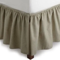 Logan Gingham Check Print 18-Inch Dust Ruffle Bed Skirt King Size, Green -Amazon Shop 51RS8tOfloL. AC