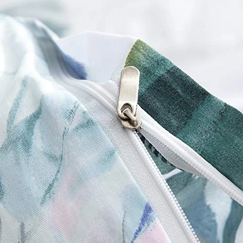 Floral Duvet Cover King Size, 100% Cotton Aqua Botanical Leaves Printed Bedding Duvet Cover For King Bed, Ultra Soft Cotton Bedding Set (3Pcs, King Size) 4 Floral Duvet Cover King Size, 100% Cotton Aqua Botanical Leaves Printed Bedding Duvet Cover For King Bed, Ultra Soft Cotton Bedding Set (3Pcs, King Size) - Image 4