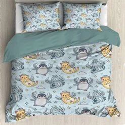 Yakujo Cute Cats In Job Uniforms 3 Pieces Duvet Cover Comfortable With Zipper Closure Lightweight All Season Bedding Covers (No Comforter) 78"X90" -Amazon Shop 51SP2EydP8L. AC