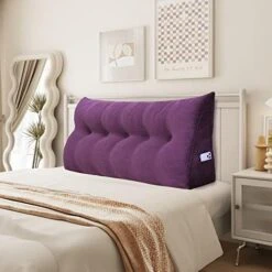 YXCSELL Headboard Wedge Pillow Triangular Bolster Pillows For Daybed Sofa Cushion Corduroy Large Support Backrest Bed Rest Reading Pillow Lumbar Positioning Upholstered (Sky Blue,Twin) -Amazon Shop 51SP3VJV8NL. AC