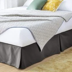 14 Inch Wrinkle And Fade Resistant-Machine Washable-Easy Use Pleated Microfiber Bed Skirt, Queen, Graphite -Amazon Shop 51SRxKBnSkL. AC