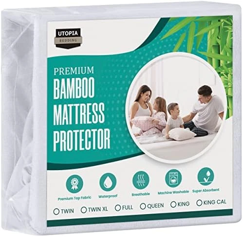 Waterproof Bamboo Mattress Protector (Queen) – Stretches Up To 17 Inches Deep – 5 Sided Mattress Cover – Soft & Breathable Fitted Style 9 Waterproof Bamboo Mattress Protector (Queen) – Stretches Up To 17 Inches Deep – 5 Sided Mattress Cover – Soft & Breathable Fitted Style - Image 9