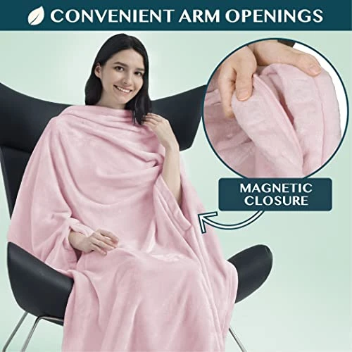 PAVILIA Travel Blanket And Pillow Set, Airplane Blanket Compact 2-in-1 Soft Bag, Travel Essentials For Adult Flight, Portable Throw With Arm Hole, Plane Car Traveling Gift Accessories, Pink 5 PAVILIA Travel Blanket And Pillow Set, Airplane Blanket Compact 2-in-1 Soft Bag, Travel Essentials For Adult Flight, Portable Throw With Arm Hole, Plane Car Traveling Gift Accessories, Pink - Image 5