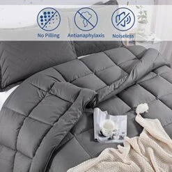 HOMBYS Super Fluffy 120“ X 120” Oversized King Warm Bedding Comforter With 116 Oz Filling, Thick Duvet Insert Down Alternative Comforter With 8 Corner Tabs, Grey 13 HOMBYS Super Fluffy 120“ X 120” Oversized King Warm Bedding Comforter With 116 Oz Filling, Thick Duvet Insert Down Alternative Comforter With 8 Corner Tabs, Grey -Amazon Shop 51SsGQUYXAL