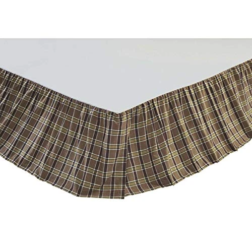 Wyatt Bedding Accessory, King Skirt 78x80x16, Plaid Tan 1 Wyatt Bedding Accessory, King Skirt 78x80x16, Plaid Tan