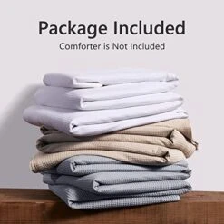 100% Washed Cotton Waffle Woven Duvet Cover 3-Piece Luxurious Soft Bedding Set, Queen Size, Solid Patterned Duvet Cover(90 * 90, White) -Amazon Shop 51T9F926MyL