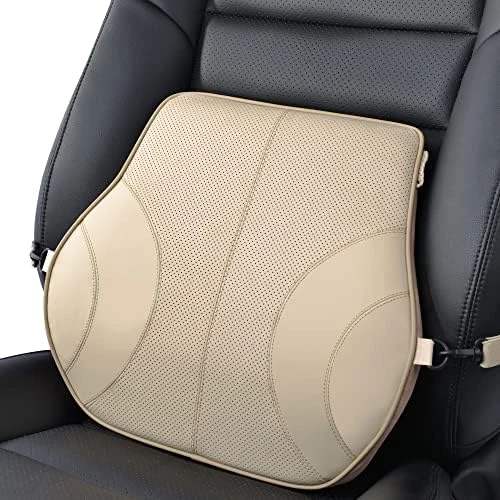 Au-kee Lumbar Support For Car, Genuine Leather Memory Foam Pillow Lower Back Cushion For Office Chair With Adjustable Strap (Black) 8 Au-kee Lumbar Support For Car, Genuine Leather Memory Foam Pillow Lower Back Cushion For Office Chair With Adjustable Strap (Black) - Image 8