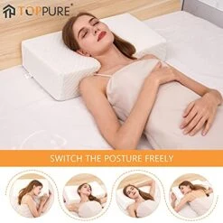 TOPPURE Cube Memory Foam Pillow Pro-Long For Side Sleepers, Snorers (24"/12"/5"), Soft But Supportive Cervical Pillow For Neck And Shoulder Pain Relief Sleeping, Rectangle Neck Pillow,White -Amazon Shop 51U2oVeiRrL