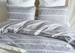 Bohemian Duvet Cover Queen, 3PC (1 Duvet Cover + 2 Pillowcases) Utrl Soft Duvet Cover Sets Gray Triangle Pattern, Luxury Hypoallergenic Comforter Cover (Queen) -Amazon Shop 51U8KyNsYeL