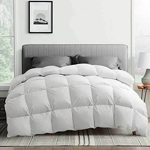 Puredown® Goose Feather Down Comforter Full Size, All Season Medium Warmth Duvet Insert, Luxury Hotel Collection Bedding Comforters, Ultra Soft 100% Cotton Cover Shell(90x90,Navy) 13 Puredown® Goose Feather Down Comforter Full Size, All Season Medium Warmth Duvet Insert, Luxury Hotel Collection Bedding Comforters, Ultra Soft 100% Cotton Cover Shell(90x90,Navy) - Image 13