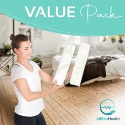 2 Pack Bamboo Cervical Neck Roll Memory Foam Pillow, Round Neck, Support For Sleeping | Bolster Pillow For Bed, Legs, Back And Yoga | 4 Inch Diameter X 17 Inches Long -Amazon Shop 51URL6PmqSL