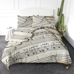 Vintage Piano Music Duvet Cover Piano Notes Bedding Sets 3 Piece Bedspread For Music Lovers (Black And White, Full Size, 1 Duvet Cover + 2 Pillowcases) -Amazon Shop 51Ua1NbnfL. AC 2