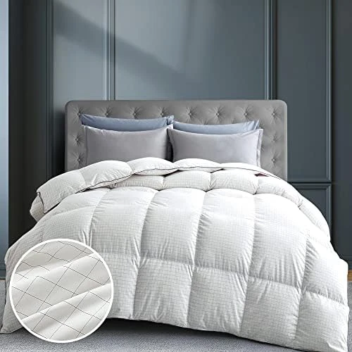 Luxurious All Season Down Comforter Hotel Collection White Stripe 100% Cotton Shell 500 Thread Count Super Soft Medium Warmth Duvet Insert, Cal King 10 Luxurious All Season Down Comforter Hotel Collection White Stripe 100% Cotton Shell 500 Thread Count Super Soft Medium Warmth Duvet Insert, Cal King - Image 10