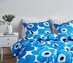 Marimekko - King Duvet Cover Set, Cotton Bedding With Matching Shams & Botton Closure, All Season Home Decor (Unikko Blue, King) -Amazon Shop 51VHh2704NL