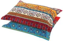 Exotic Striped Bohemia Pillow Shams Queen Size 2 Pieces,100% Brushed Cotton Thick Boho Pillow Cases Bohemian Pillow Covers,19" X 29" -Amazon Shop 51VPAUhss9L. AC 1