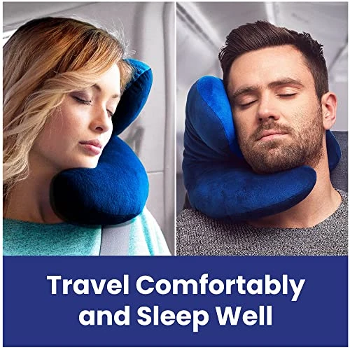 J-Pillow Travel Pillow - British Invention Of The Year Winner Chin Supporting Pillows For Sleeping Airplane Flight Supports Your Head Neck & (Blue) 2 J-Pillow Travel Pillow - British Invention Of The Year Winner Chin Supporting Pillows For Sleeping Airplane Flight Supports Your Head Neck & (Blue) - Image 2