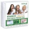 Waterproof Mattress Protector Twin Size, Skin Friendly And Breathable Twin Mattress Protector For 14'' Deep Pocket, Noiseless Cooling Bamboo Jersey Mattress Cover