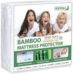 Waterproof Mattress Protector Twin Size, Skin Friendly And Breathable Twin Mattress Protector For 14'' Deep Pocket, Noiseless Cooling Bamboo Jersey Mattress Cover -Amazon Shop 51WYCWhQlbL. AC