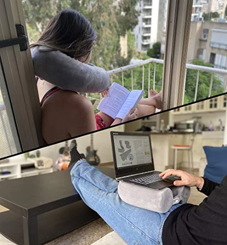 Neck Memory Foam Travel Pillow Roll Twist Adjustable Bendable To Support Leg Chin Cervical Head Shoulders- Accessories For Home & Airplane, Train, Bus Flight Traveling Best For Side & Back Sleeping 5 Neck Memory Foam Travel Pillow Roll Twist Adjustable Bendable To Support Leg Chin Cervical Head Shoulders- Accessories For Home & Airplane, Train, Bus Flight Traveling Best For Side & Back Sleeping - Image 5