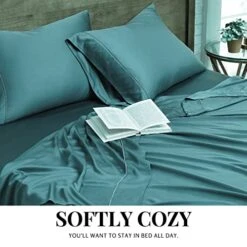 Bedding Sheets & Pillowcases – 100% Bamboo Deep Pockets, Hotel Luxury Extra Soft Breathable Cooling Bed Sheets, Fade Resistant, Secure To Mattress Straps– 5 Pieces (Queen, Gray) 17 Bedding Sheets & Pillowcases – 100% Bamboo Deep Pockets, Hotel Luxury Extra Soft Breathable Cooling Bed Sheets, Fade Resistant, Secure To Mattress Straps– 5 Pieces (Queen, Gray) -Amazon Shop 51Y2ObyFaQL
