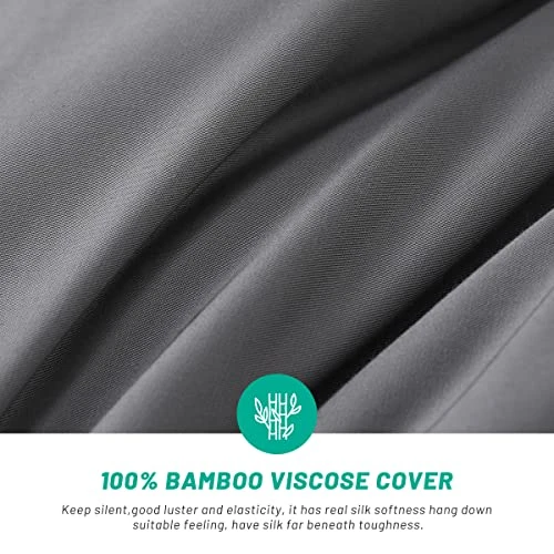 Cooling Bamboo Comforter, Soft Lightweight Bamboo King Size Summer Comforter Down Alternative Duvet Insert ,8 Corner Tabs, Breathable Comforter For Hot Sleepers(Grey-Summer,102x90) 2 Cooling Bamboo Comforter, Soft Lightweight Bamboo King Size Summer Comforter Down Alternative Duvet Insert ,8 Corner Tabs, Breathable Comforter For Hot Sleepers(Grey-Summer,102x90) - Image 2