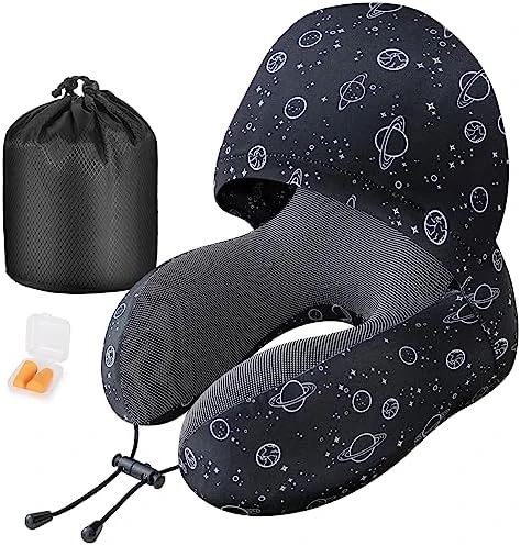 Cirorld Memory Foam Pillow For Travel With Hood, Adult Airplane Portable Pillow For Head Rest Neck Support, Office Cars Trains Long Flights Sleeping (Deep Grey) 8 Cirorld Memory Foam Pillow For Travel With Hood, Adult Airplane Portable Pillow For Head Rest Neck Support, Office Cars Trains Long Flights Sleeping (Deep Grey) - Image 8