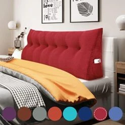 YXCSELL Headboard Wedge Pillow Triangular Bolster Pillows For Daybed Sofa Cushion Corduroy Large Support Backrest Bedrest Reading Pillow Lumbar Positioning Upholstered (Grey,Twin) -Amazon Shop 51YTL9w6QWL. AC