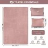 NOWWISH Travel Blanket Pillow - Travel Essentials Gifts For Women On Airplane, Camping, Car - Premium Soft 2 In 1 Airplane Blanket, Pink