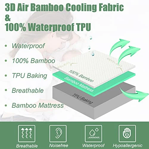 Full Size Waterproof Mattress Protector With Deep Pocket, No Vinyl (54"*75",Full) 2 Full Size Waterproof Mattress Protector With Deep Pocket, No Vinyl (54"*75",Full) - Image 2