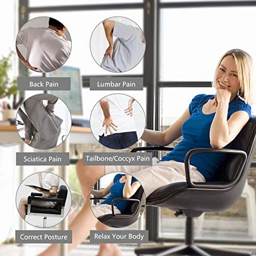 Au-kee Lumbar Support For Car, Genuine Leather Memory Foam Pillow Lower Back Cushion For Office Chair With Adjustable Strap (Black) 7 Au-kee Lumbar Support For Car, Genuine Leather Memory Foam Pillow Lower Back Cushion For Office Chair With Adjustable Strap (Black) - Image 7