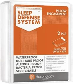 Illow Encasement- Zippered Bed Bug Dust Mite Proof Hypoallergenic - Sleep Defense System - Standard - Waterproof - Set Of 2 - 20" H X 26" W -Amazon Shop 51ZScltCpgL. AC